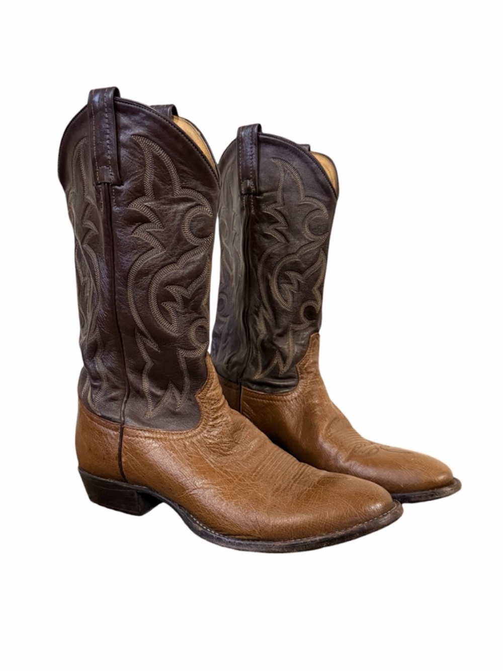 Tony Lama Genuine Leather Cowboy Boots Men’s 9.5D Western Brown Classic